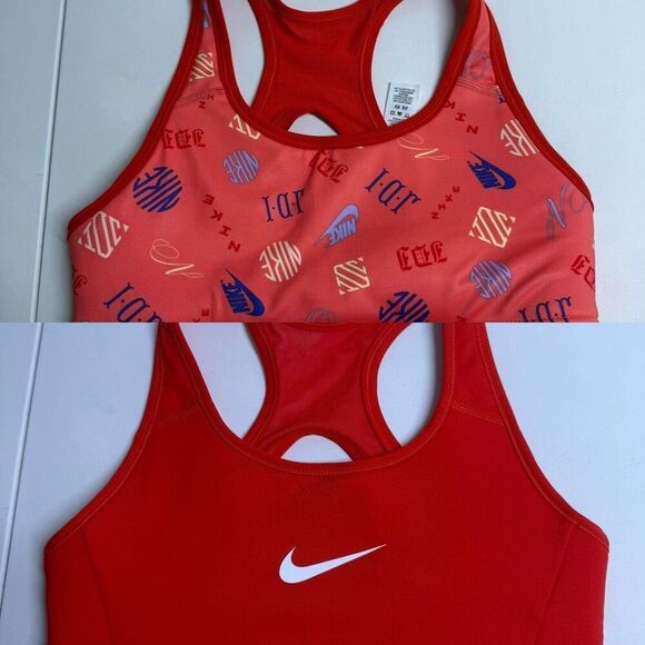 Nike Dri-FIT Swoosh Girls Reversible Sports Bra, Chile Red Size L - Picture 15 of 15